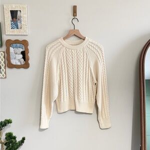 Anthropologie Cable Knit Sweater in Cream